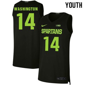 Youth Michigan State Spartans NCAA #14 Brock Washington Black Authentic Nike 2019-20 Stitched College Basketball Jersey DM32B54HJ
